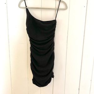 Brand New Sparkle One Strap Black Mini Dress